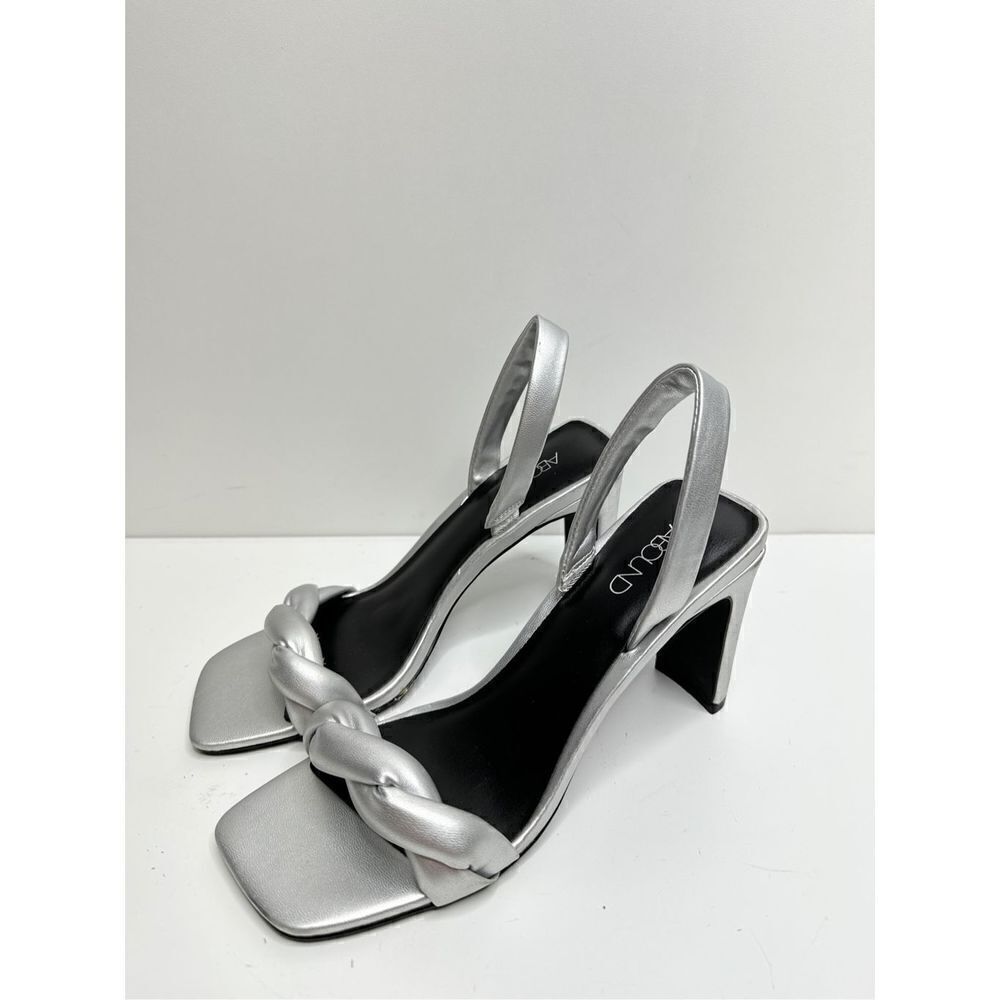 Abound Sandals Womens Size 5.5 Ryleigh Silver Braided‎ High Heels NEW